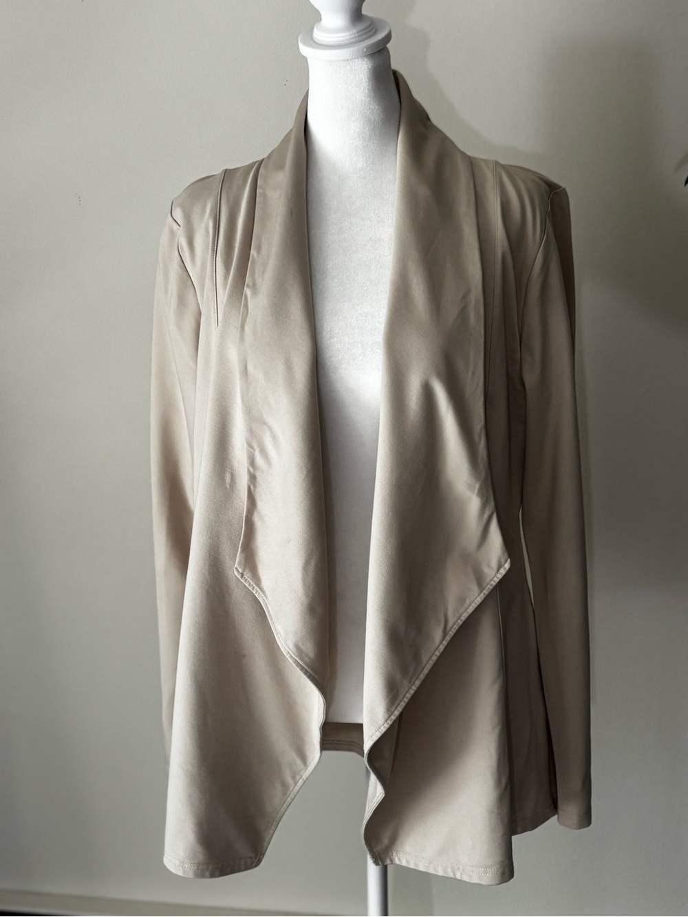 bagatelle Light Taupe Draped Open-Front Blazer